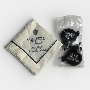 Vintage‎ 1974 - Smirnoff Silver 90.4 Proof - 2 Bottle Topper/Spouts & 32 Napkins